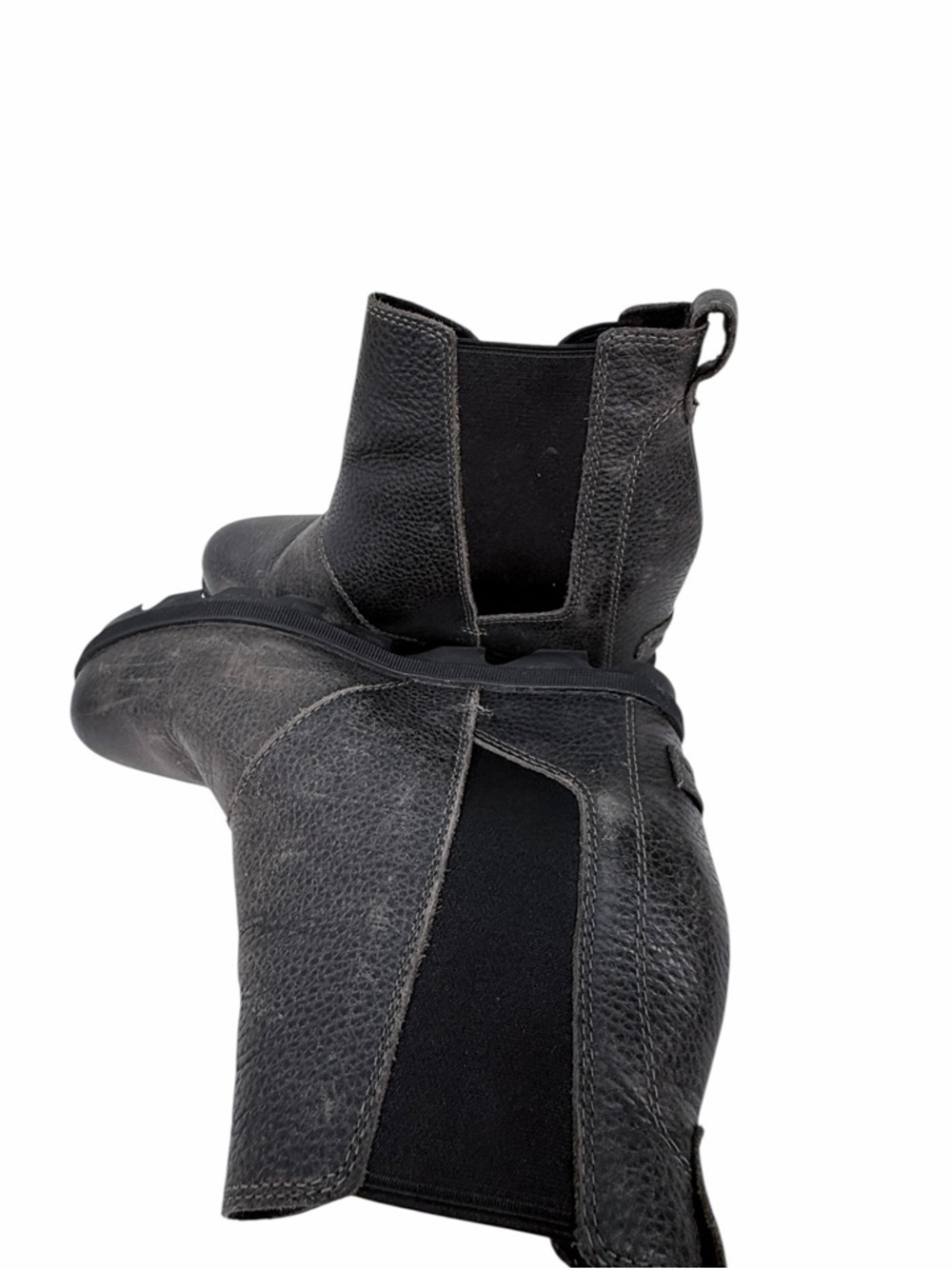 Sorel Chelsea Boots Womens 8 Black gray Leather Waterproof Ankle Boot Lug Sole - Picture 13 of 16